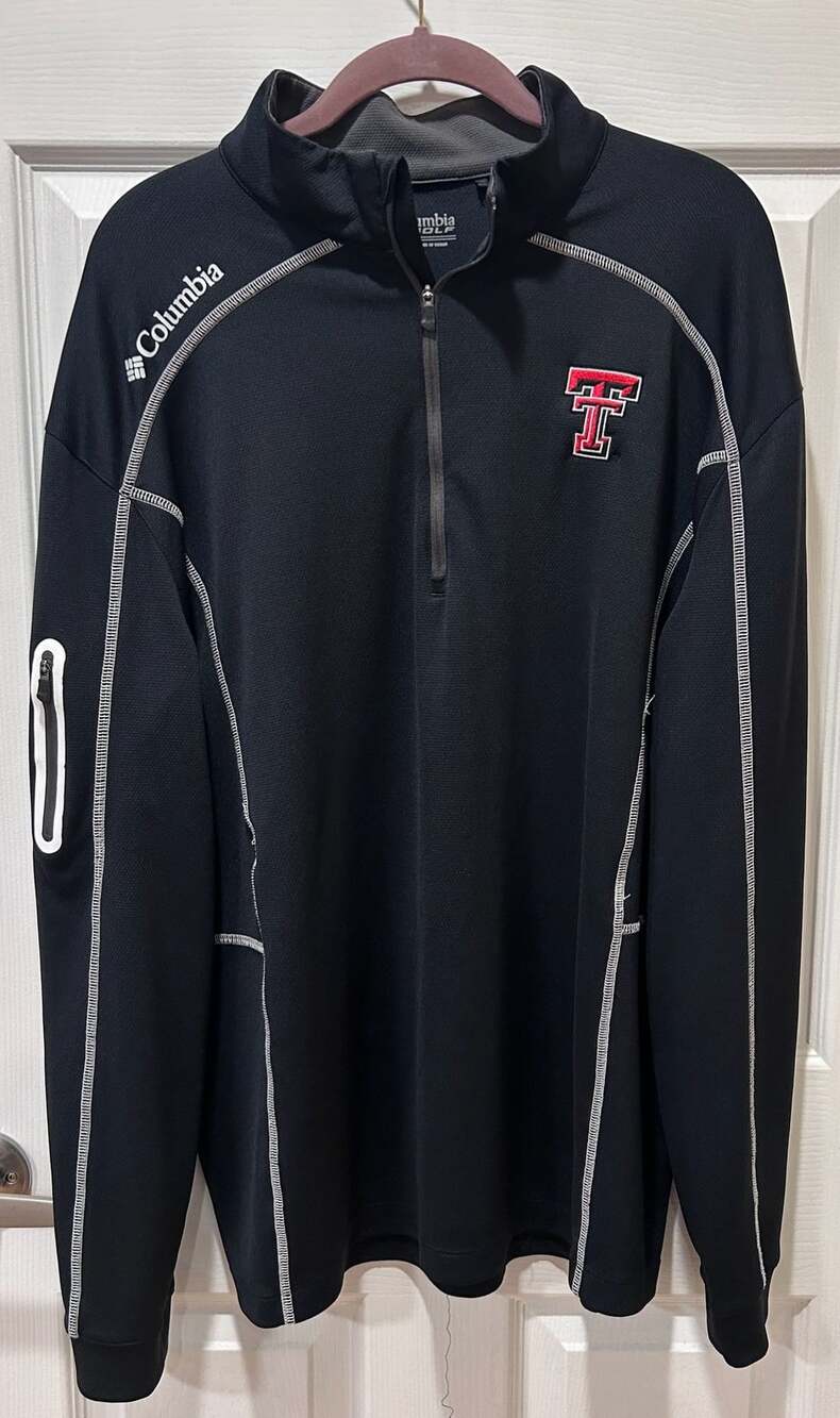 Columbia Texas Tech Red Raiders Shotgun 1/4 Zip Size XL Black
